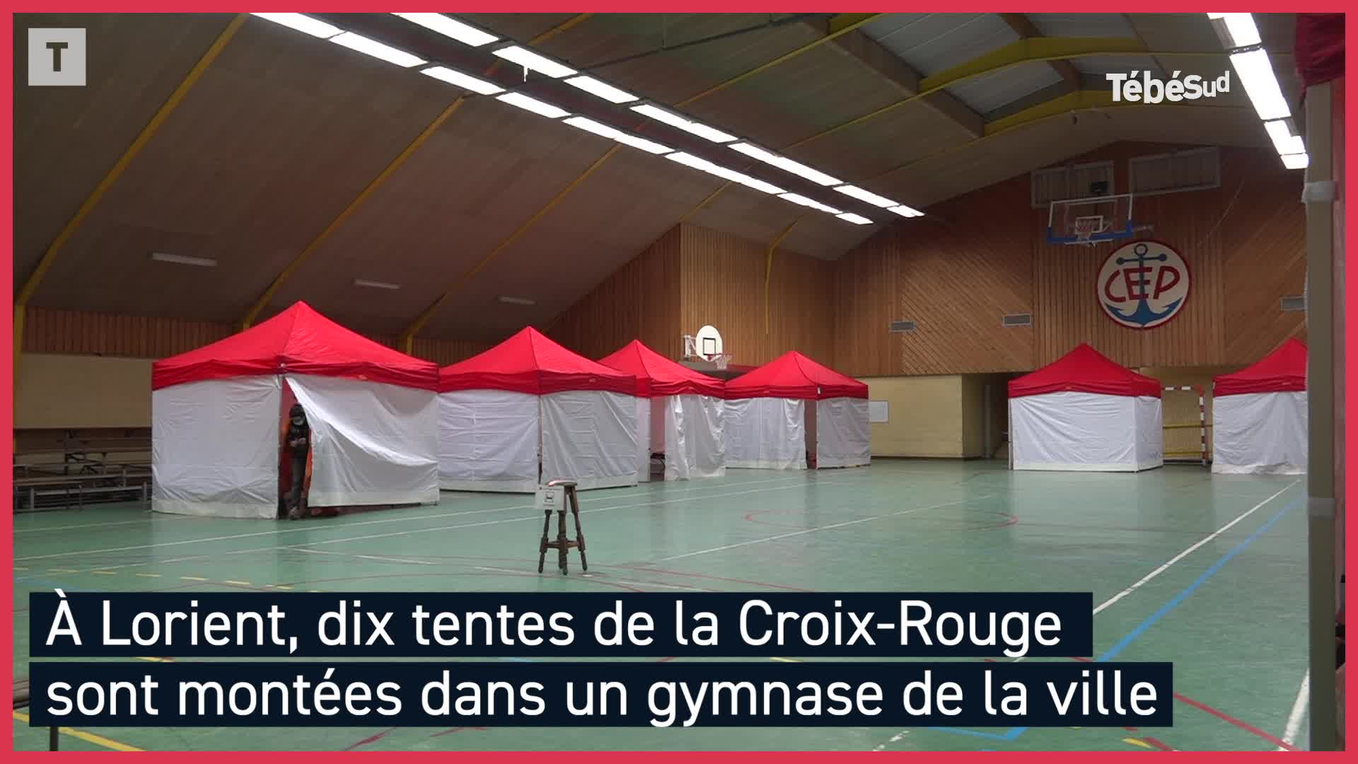 Plan hiver : des tentes installées dans un gymnase de Lorient  (Le Télégramme)