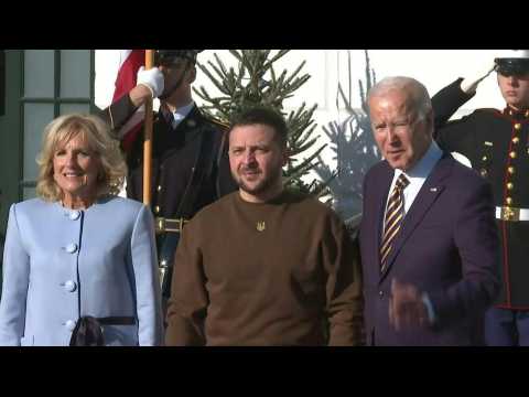 Joe Biden welcomes Volodymyr Zelensky at the White House