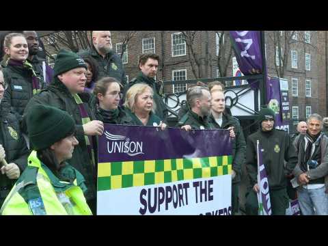 UK ambulance workers take to the picket line in London as pay disputes escalate
