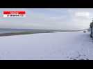 VIDEO. À Cabourg, la plage couverte de neige ce mercredi 14 décembre