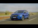The new ŠKODA ENYAQ RS iV in Race Blue Driving Video