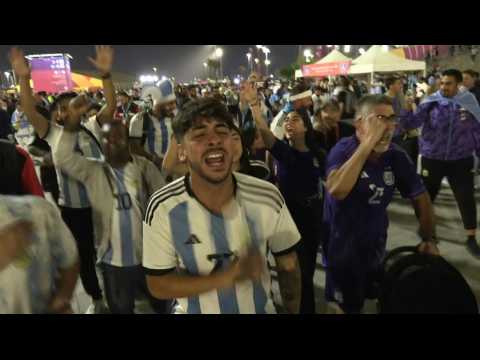 Delighted Argentina fans leave Lusail Stadium after win over Croatia