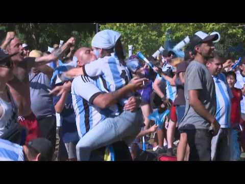 Fans in Buenos Aires go wild as Argentina open score against Croatia