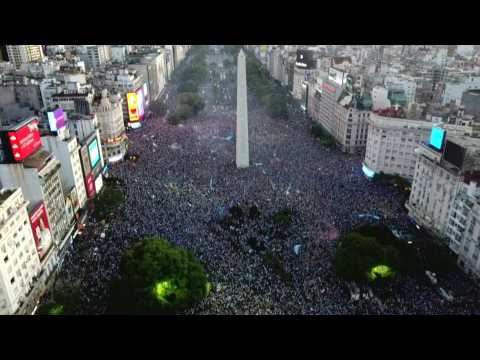 Aerial images of Argentina fans in Buenos Aires after World Cup win