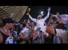 Argentina fans celebrate World Cup victory outside stadium