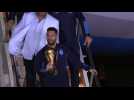 Messi and the Argentinian football team arrive at airport after World Cup win