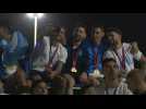 Argentina's players celebrate on board a bus with supporters - Label : AFPTV - First images - Category : Sport