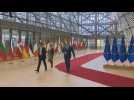 EU environment ministers arrive for a meeting in Brussels