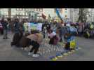 Ukrainians protest against Russia's invasion in Madrid