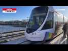VIDÉO. A Angers, le tramway a franchi le pont des Arts et Métiers