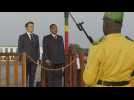 Macron welcomed by his Congolese counterpart Sassou Nguesso in Brazzaville