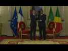 President Macron arrives at the Presidential Palace in Congo-Brazzaville