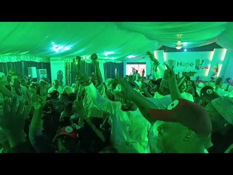 Supporters of Nigeria's ruling party candidate celebrate election result