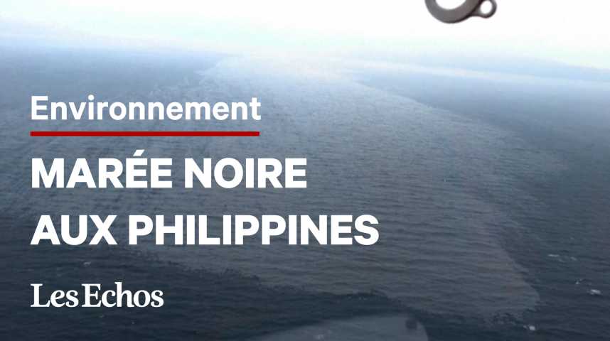 Illustration pour la vidéo Marée noire au large des Philippines après le naufrage d'un pétrolier
