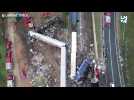 Grèce: images aériennes du site du crash entre deux trains