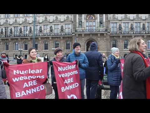 Demonstrators gather in Hamburg against threat of nuclear confrontation in Ukraine