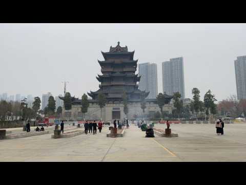 China: People burn incense at Guiyuan temple in Wuhan
