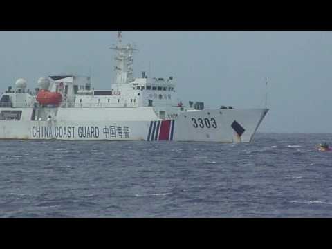 Images of Chinese coast guard ships in disputed South China Sea