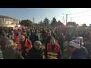 Strikers gather at refinery in southern France against pension reform