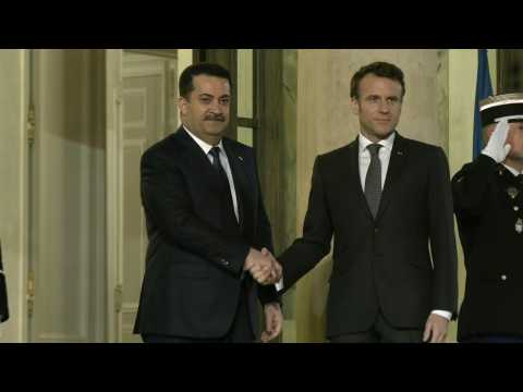 France's Macron welcomes Iraqi Prime Minister Mohamed Chia al-Soudani to the Elysée Palace