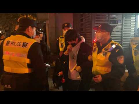 Arrest and heavy police presence on Shanghai intersection