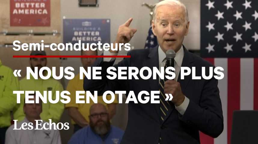 Illustration pour la vidéo « Les Etats-Unis sont devenus paresseux » : Joe Biden veut des puces électroniques made in USA