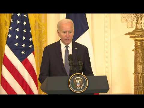 Biden says US and France will 'stand together' against Russian 'brutality'