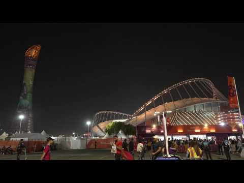 The Torch Doha displays image of Brazilian football legend Pele