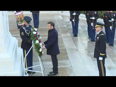 France's Macron attends ceremony at Arlington National Cemetery