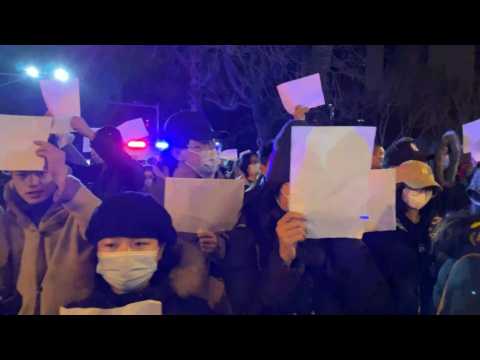 Protest against Covid measures continues late into the night in Beijing