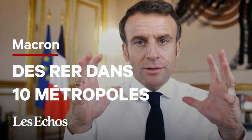 Illustration pour la vidéo Macron veut développer un réseau RER dans 10 métropoles françaises