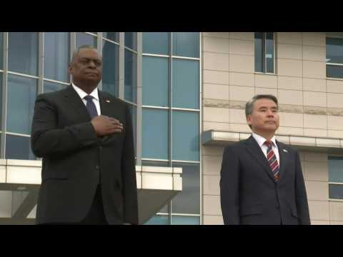 South Korea holds honour guard ceremony for US defence minister