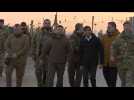 Zelensky and Sunak visit Ukrainian troops receiving training at UK army camp