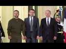 Emmanuel Macron et Olaf Scholz accueillent Volodymyr Zelensky à l'Elysée