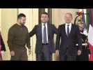 Volodymyr Zelensky arrive au Palais de l'Elysée pour un dîner de travail avec Macron & Scholz