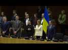 Visite de Volodymyr Zelensky à Bruxelles: l'hymne ukrainien résonne dans le Parlement européen