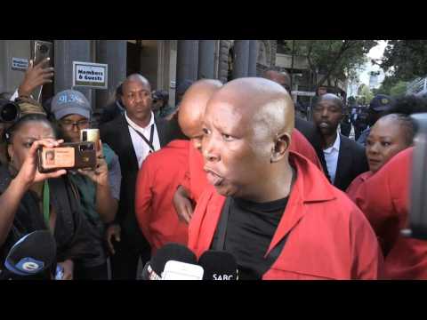 Kicked out of Parliament, leader of the EFF party declares South Africa 'a dictatorship'