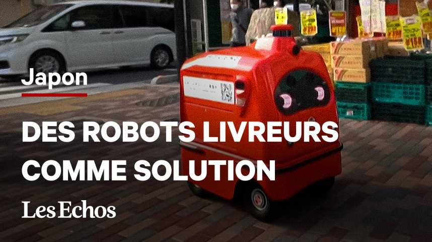 Illustration pour la vidéo Au Japon, face à la pénurie de main-d’œuvre, les robots livreurs arrivent dans les rues