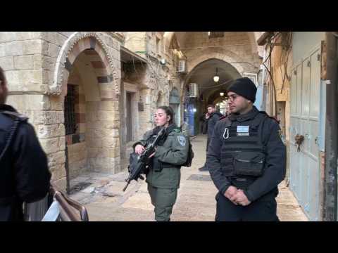 Israeli forces on site of alleged stabbing attack in Jerusalem