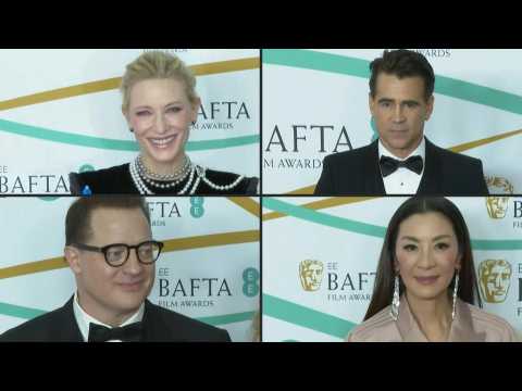 Best Actress, Actor nominees walk BAFTA Awards red carpet