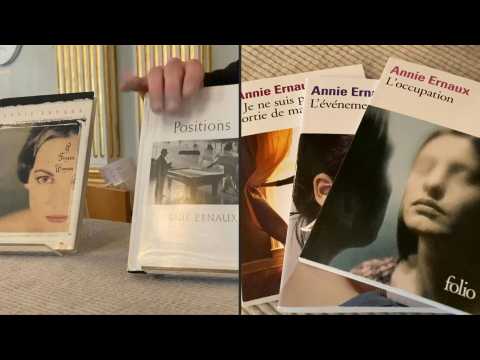 Annie Ernaux books on display as she wins the Nobel Literature Prize