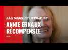 VIDÉO. L'écrivaine française Annie Ernaux reçoit le prix Nobel de littérature