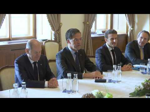 Macron, Scholz and Rutte meet at summit in Prague