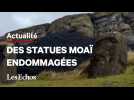 Des statues Moaï de l'Île de Pâques endommagées par un incendie