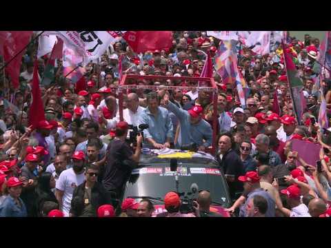 Brazil presidential candidate Lula leads rally in Sao Paulo state