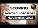 Scorpio November 2022 Monthly Horoscope & Astrology
