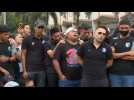 Indonesia: Arema FC players mourn at makeshift memorial after deadly stampede