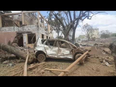 Somalia: aftermath at site of bomb blast that left at least nine dead