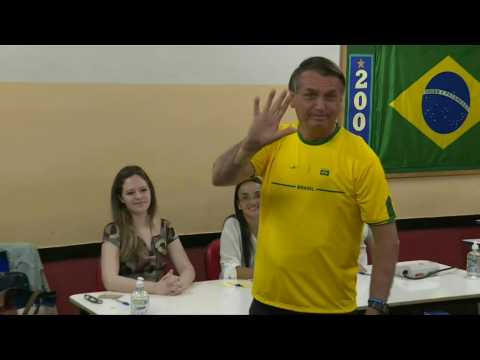 Brazil incumbent Bolsonaro votes in presidential election