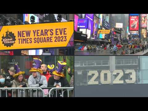 Revelers line up at New York's Times Square ahead of New Year's Eve celebrations
